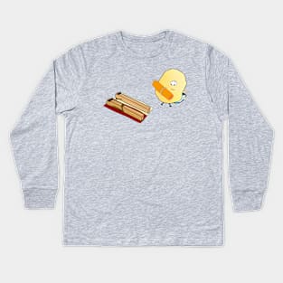 just frying on the beach (cute potato and french fries pun) Kids Long Sleeve T-Shirt